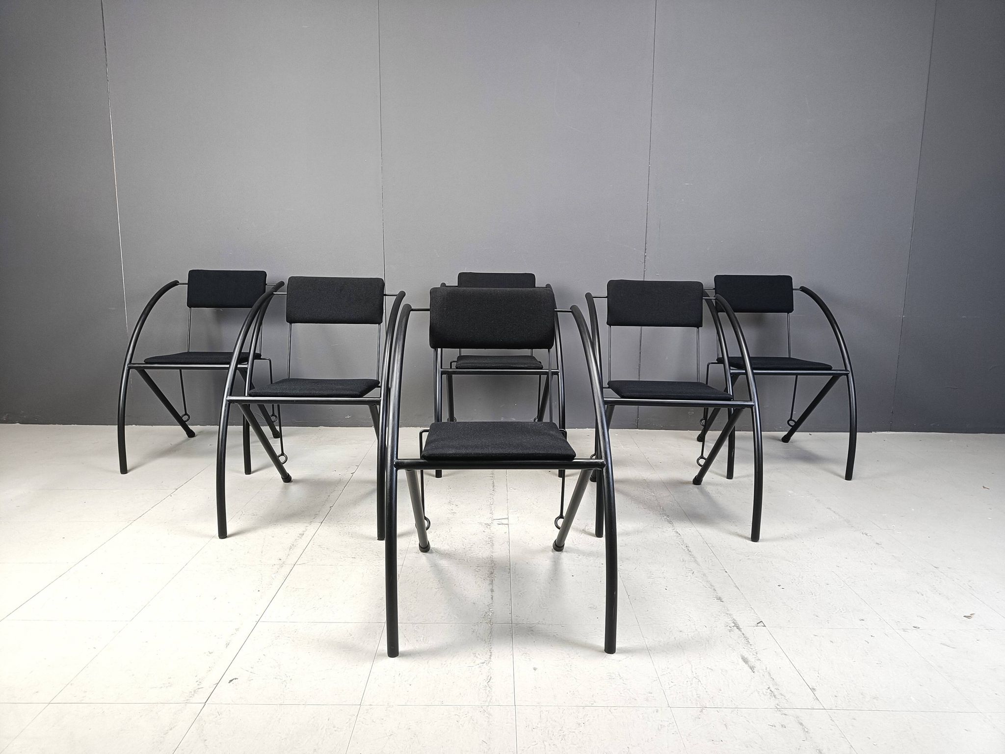 Set of 6 Post modern dining chairs, 1980s