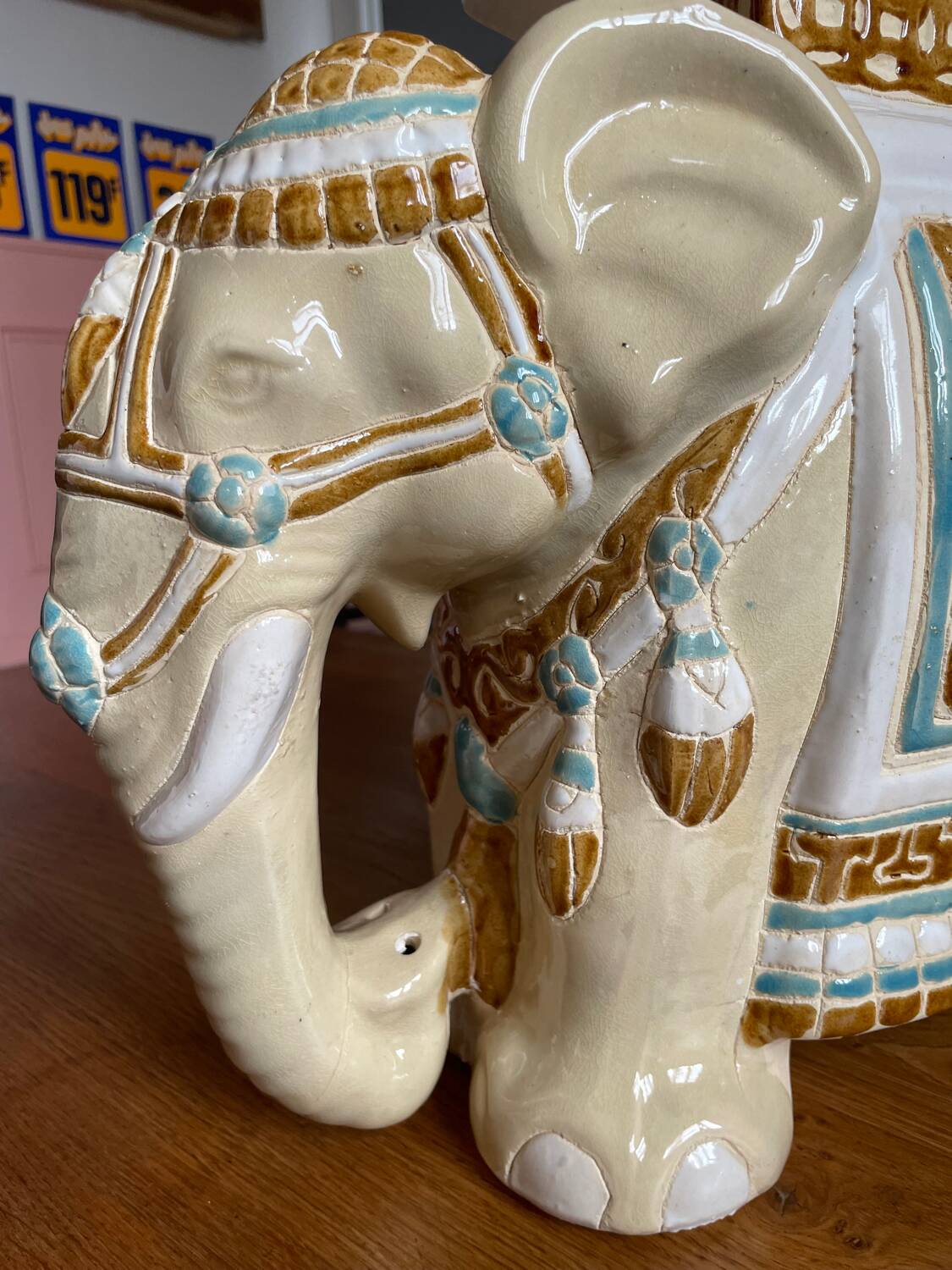 Ceramic elephant plant holder