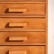 Antique plan cabinet in beech wood – Central Europe, around 1950