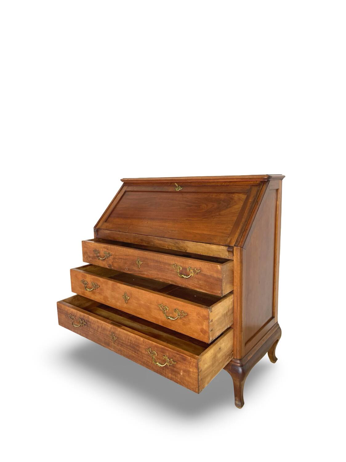 Antique Italian secrétaire in solid walnut, 1920s/1930s.