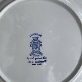 3 Luneville France vintage blue rose dinner plates