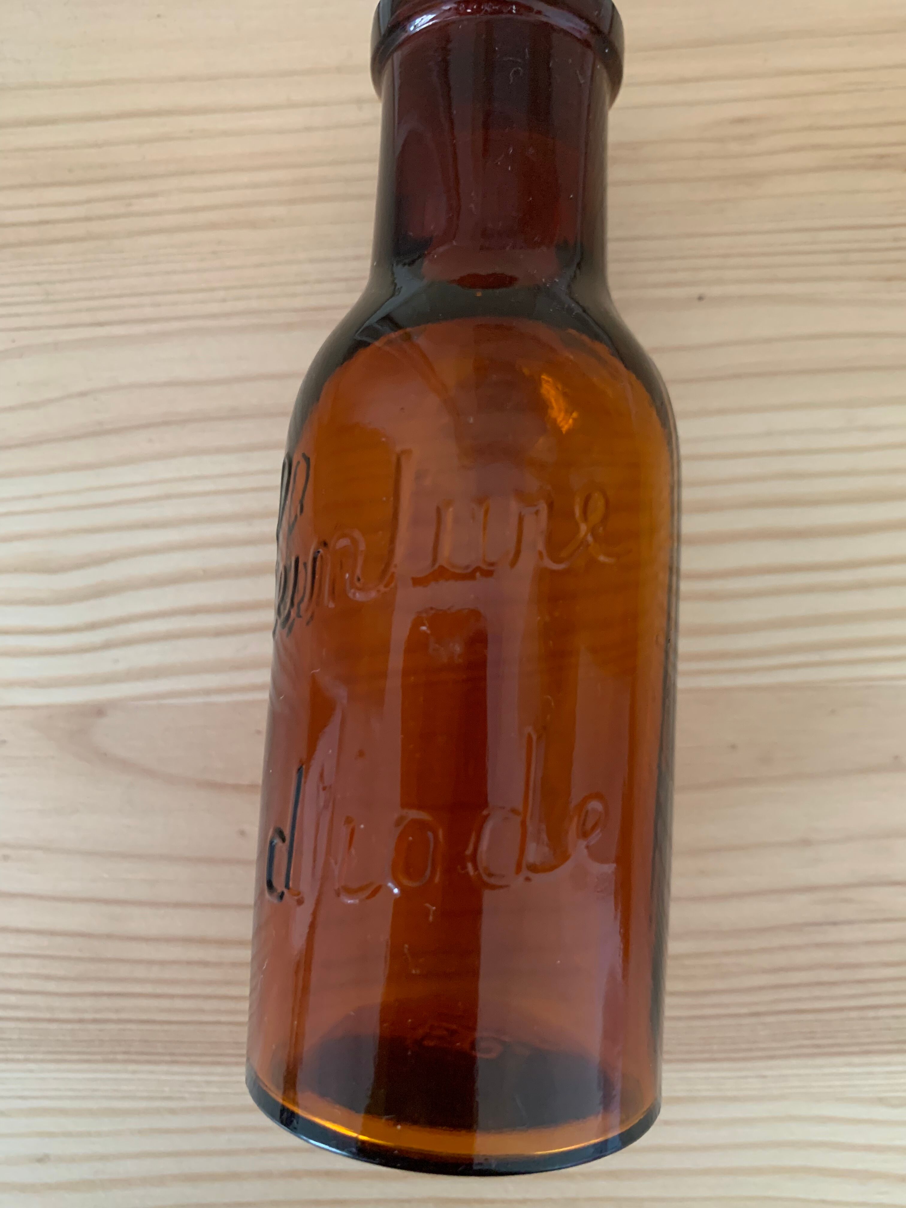 Small amber pharmacy bottle