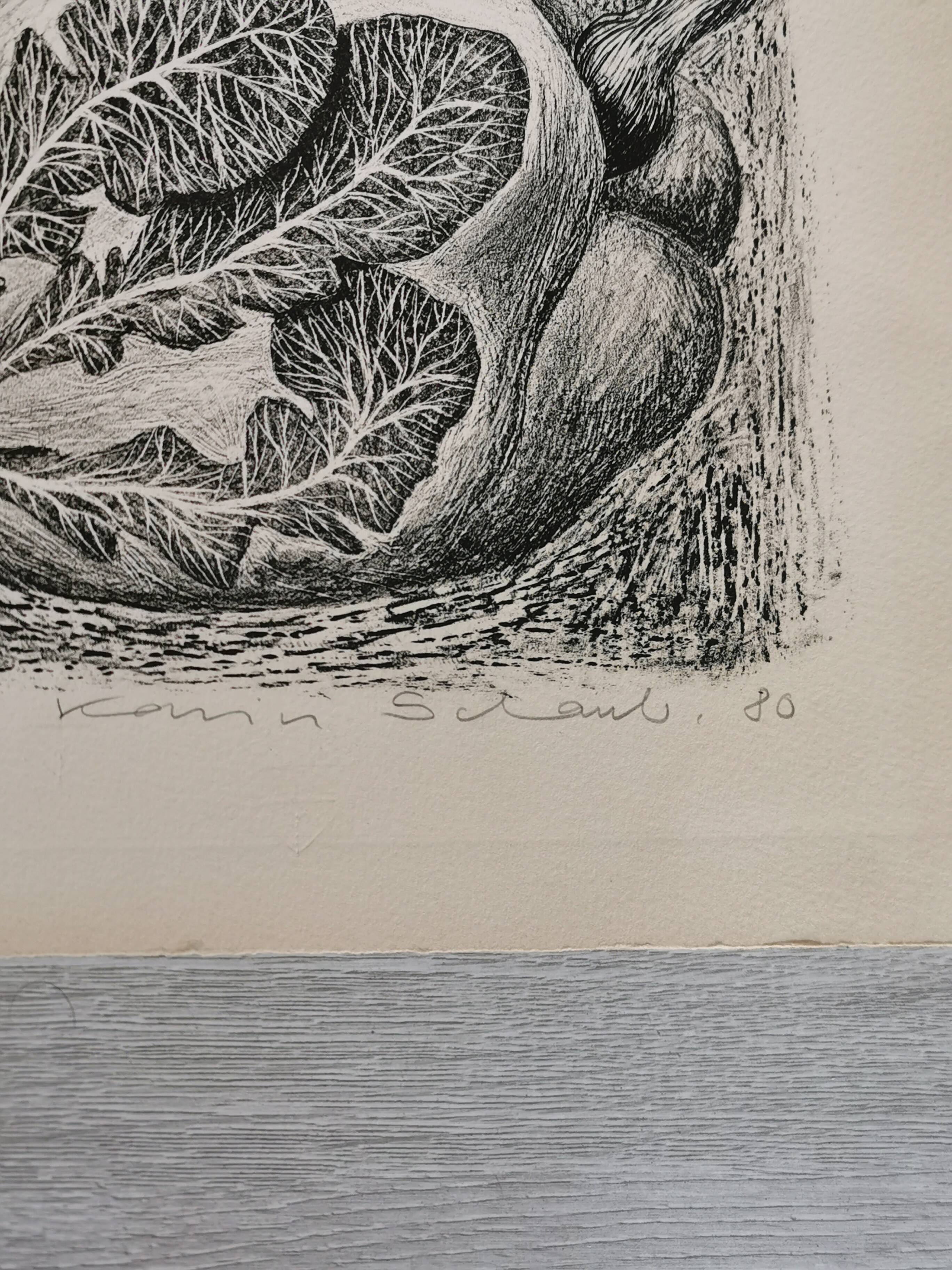 Still life lithograph signed, numbered, dated 1980.