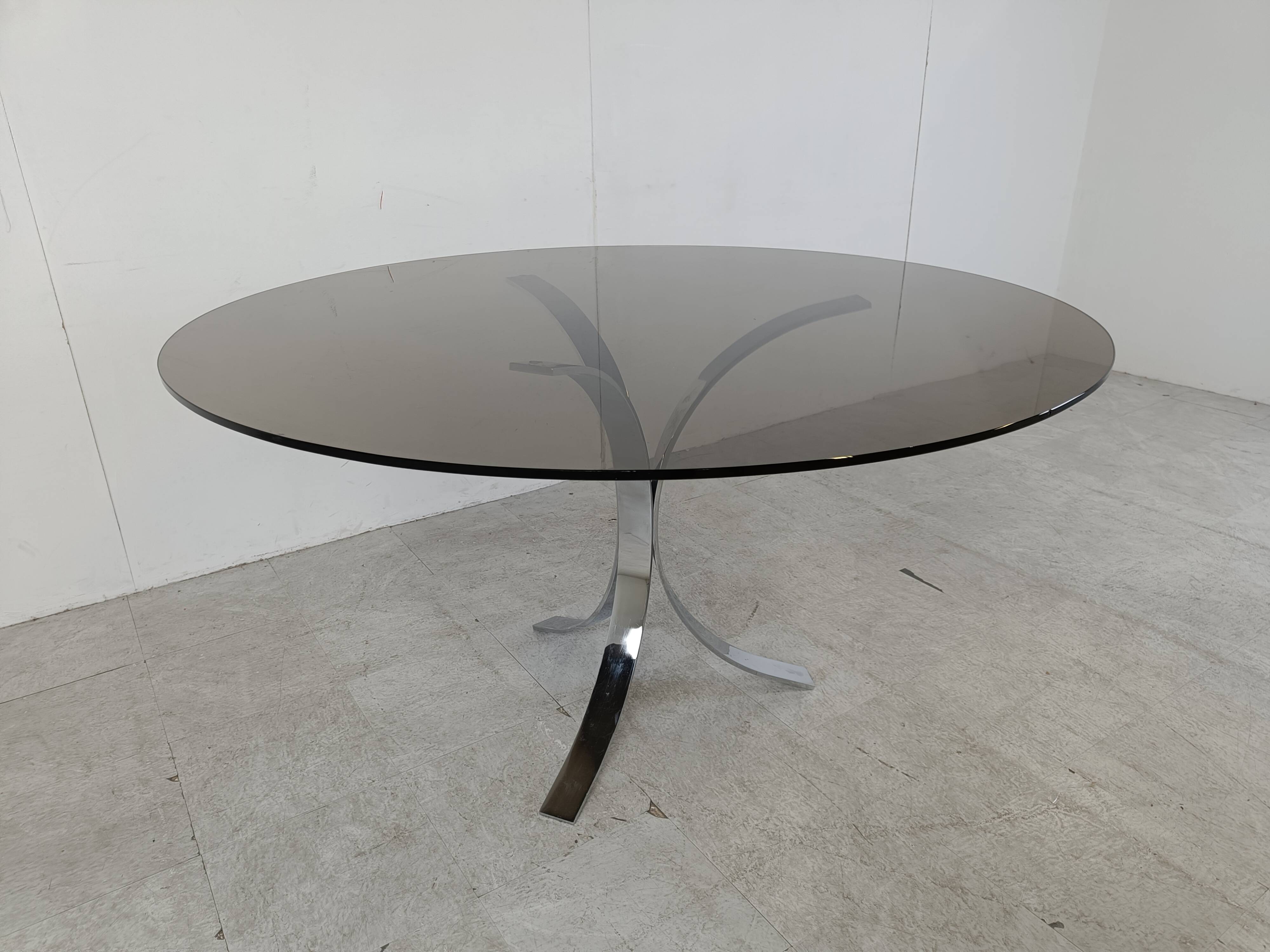 Vintage chrome dining table, 1970s