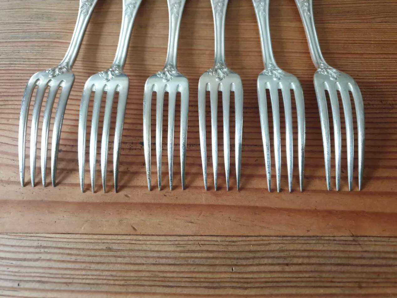 Antique silver-plated forks