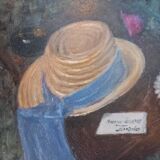 Tableau huile. Nature morte au chapeau