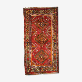 Tapis ancien turc anatolien fait main 107x207