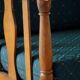 Art Nouveau, pair of oak lounge chairs, reupholstered in style fabric, 1920s.