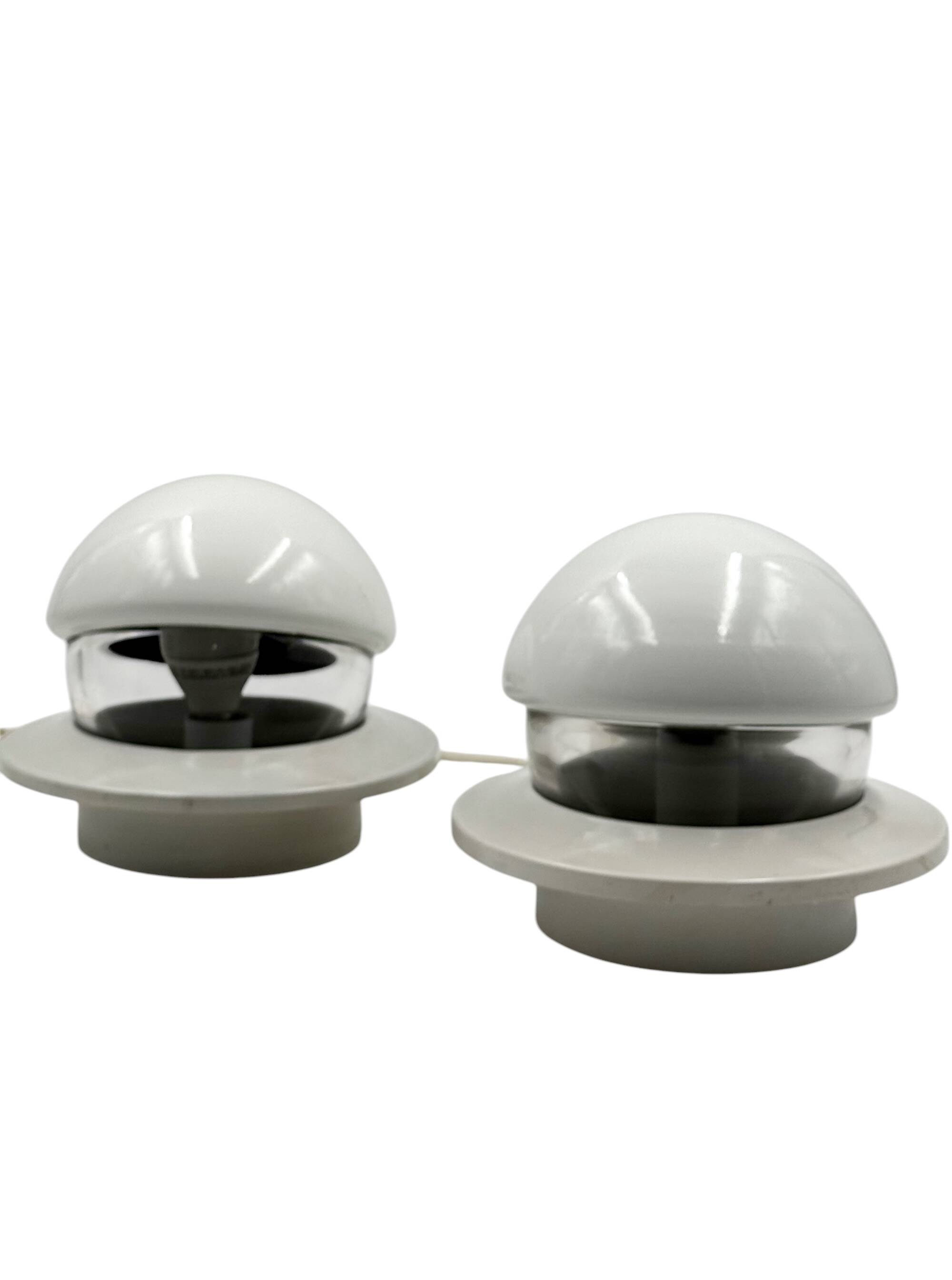 Ensemble de 2 lampes de chevet de style spatial, Italie, 1970