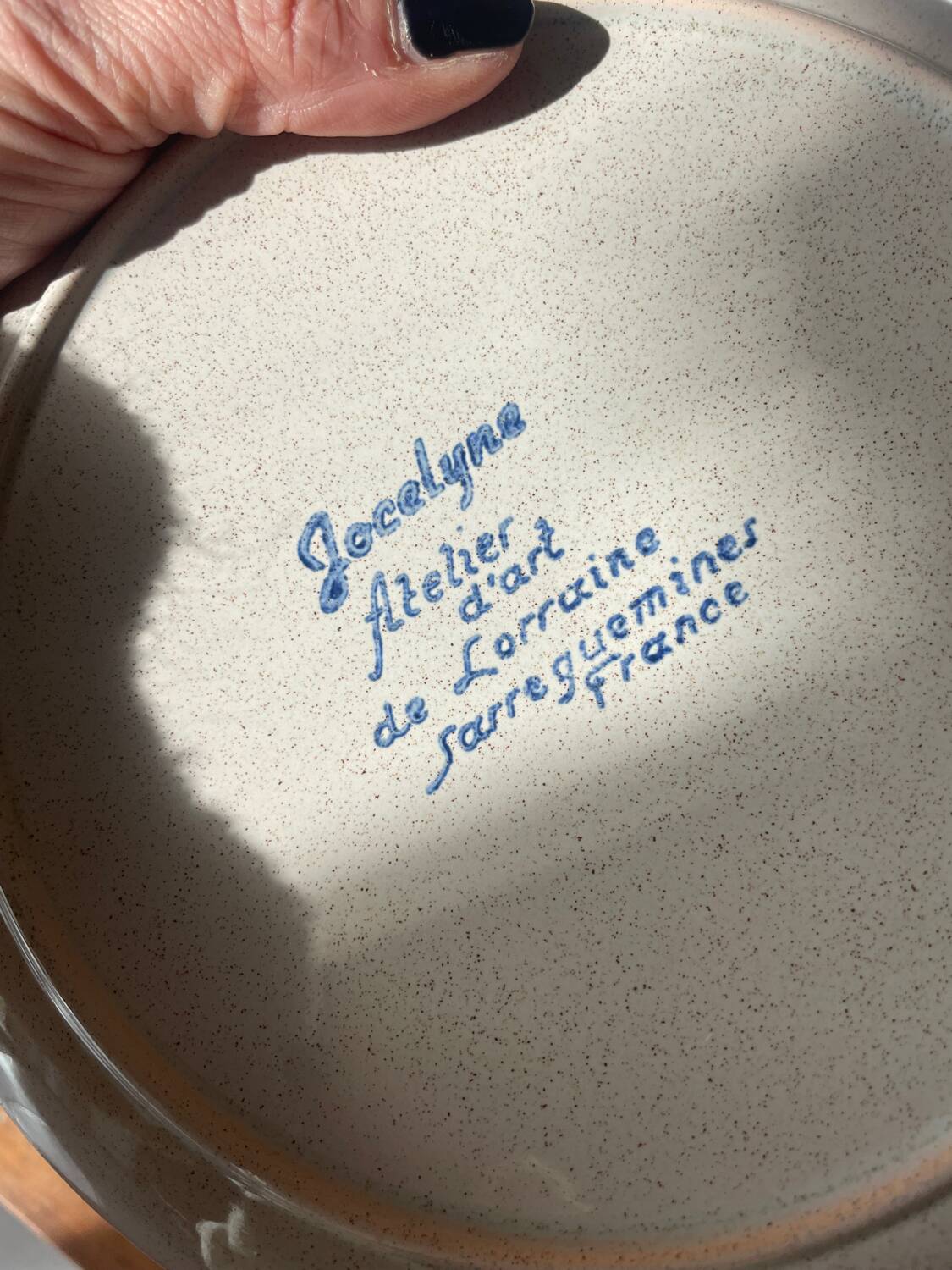 5 dessert plates Sarreguemines art workshop Jocelyne