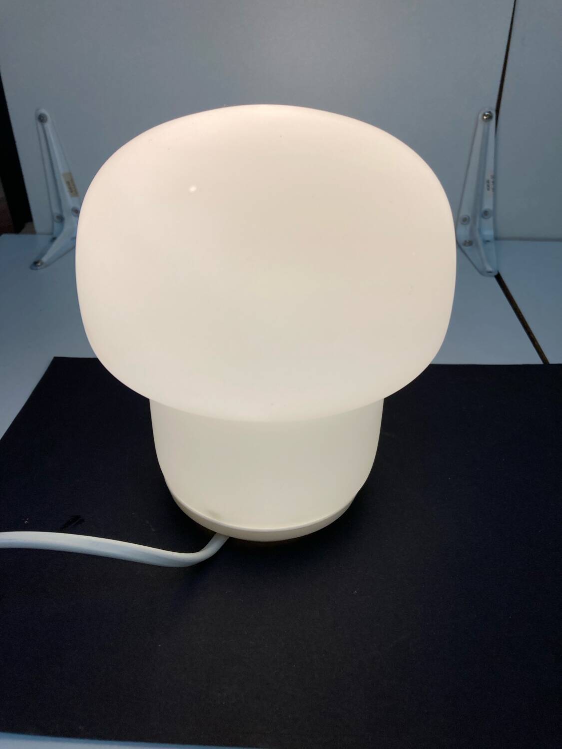 Ikea small mushroom lamp tokabo opaline glass