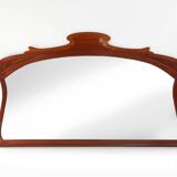 Grand miroir de cheminée Art Nouveau sculpté à la main, France vers 1910