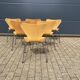 Fritz Hansen series 7 Vlinderstoelen naturel hout 1988