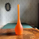 Large Daum Nancy soliflore - orange marbled blown glass - H=41cm
