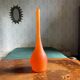 Grand soliflore Daum Nancy - verre soufflé marmoréen orange - H=41cm