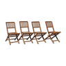 Set of 4 folding bamboo chairs