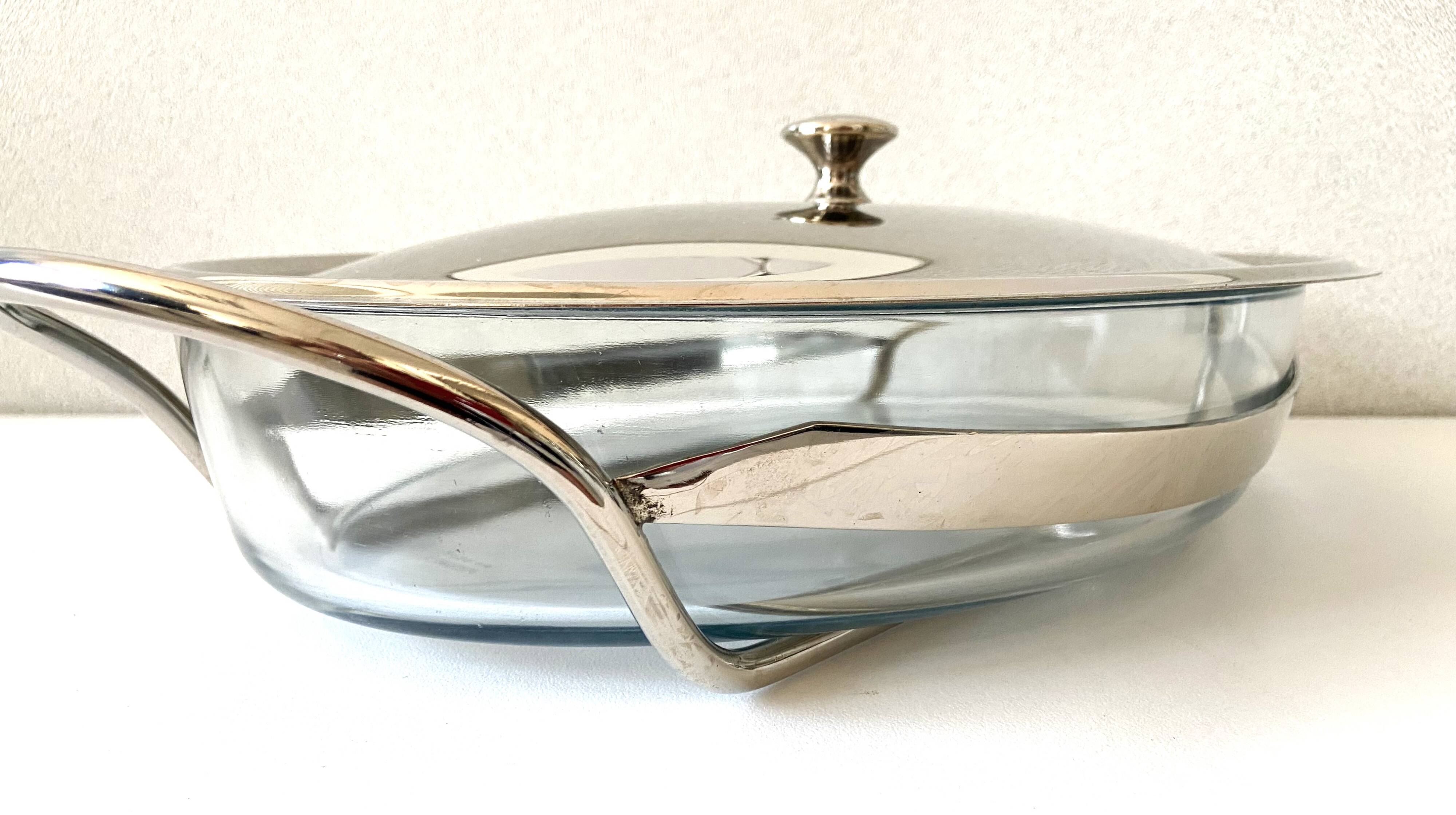 Elegant Table Art Marinex Serving Dish Made in Brazil Silver Metal