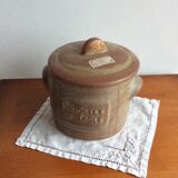 Pot with lid e-mail old sandstone of Vallauris - handmade