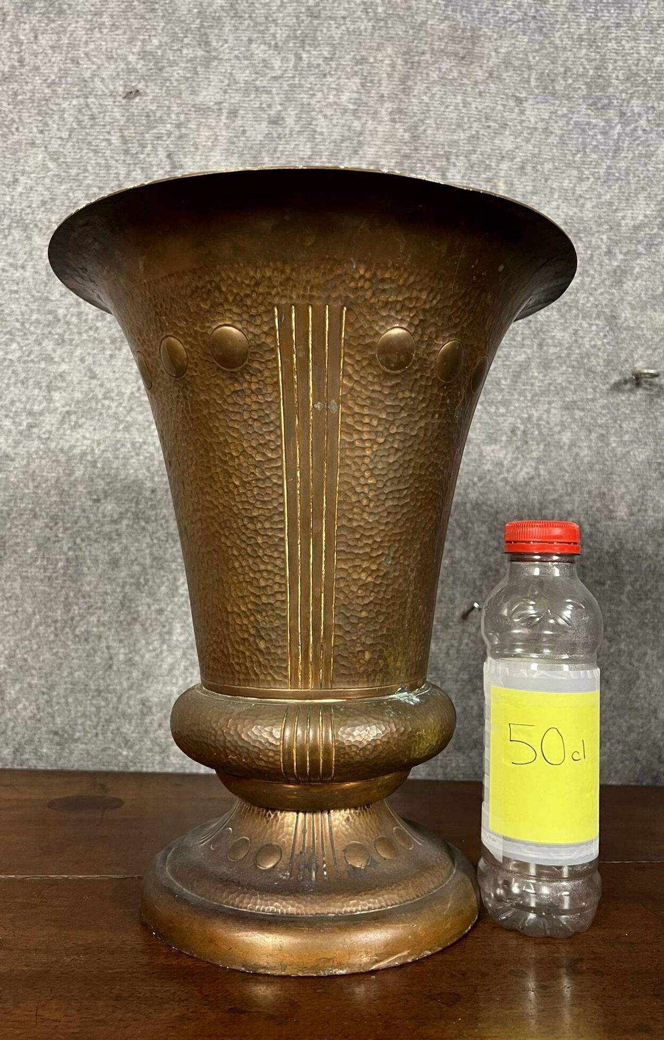 Art Nouveau period Medicis vase in gilded brass circa 1900