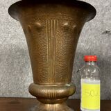 Art Nouveau period Medicis vase in gilded brass circa 1900