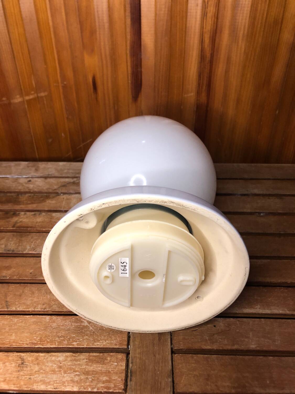 Old White Opaline Wall Lamp + Vintage Ceramic Support