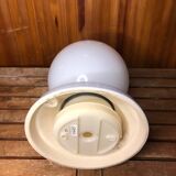 Old White Opaline Wall Lamp + Vintage Ceramic Support