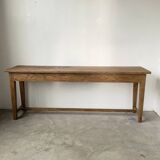 Solid oak work table console 220cm