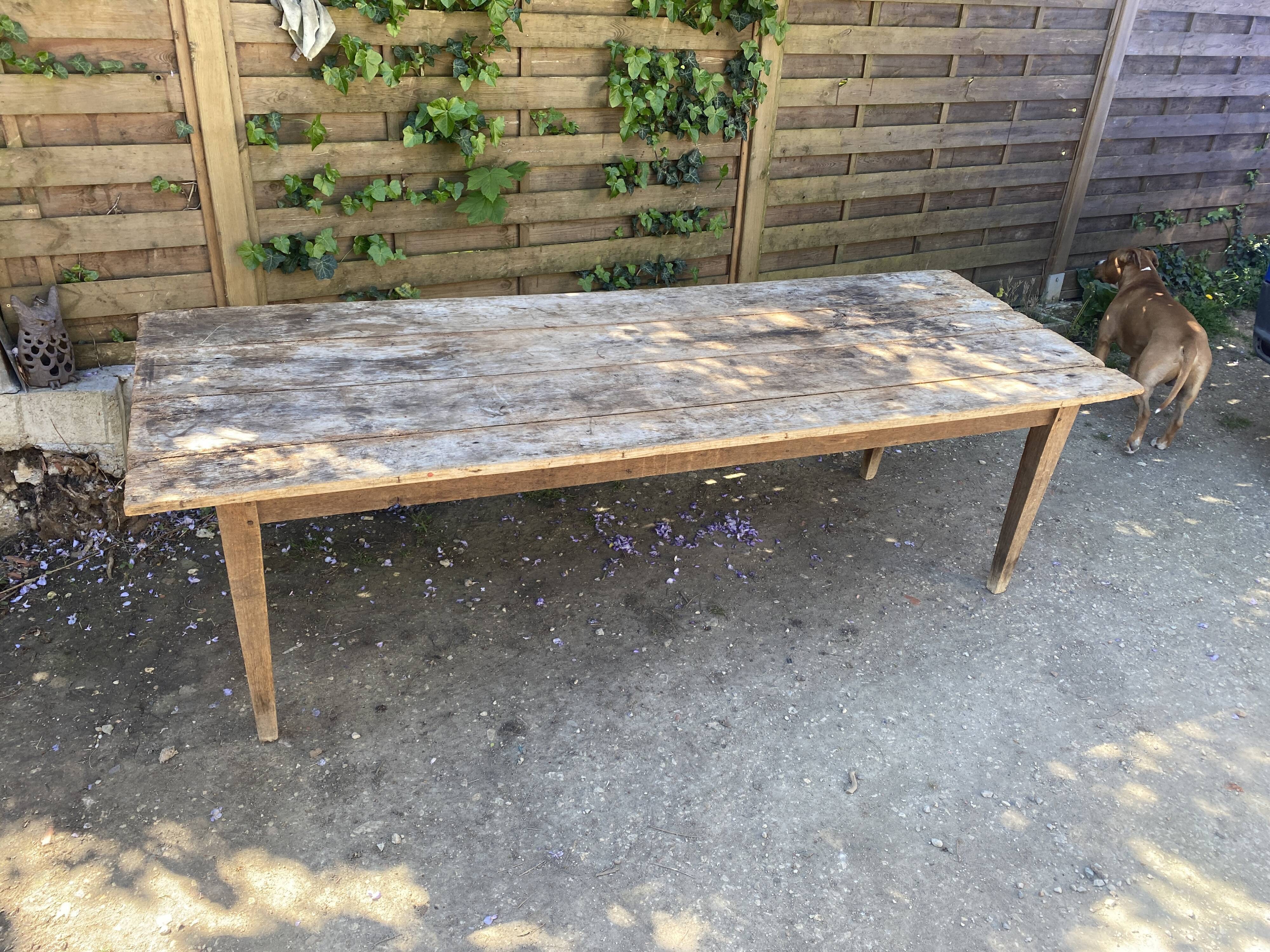 Table de ferme en chêne  à restaurer