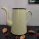 Vintage Yellow Enameled Sheet Metal Coffee Pot