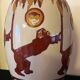 Art deco vase with monkey motifs and Keralouve palm leaf