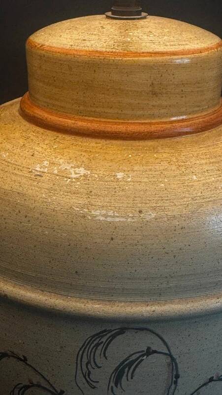 Italian ceramic lamp signed M Vanni Firenze with Orientalist decoration.