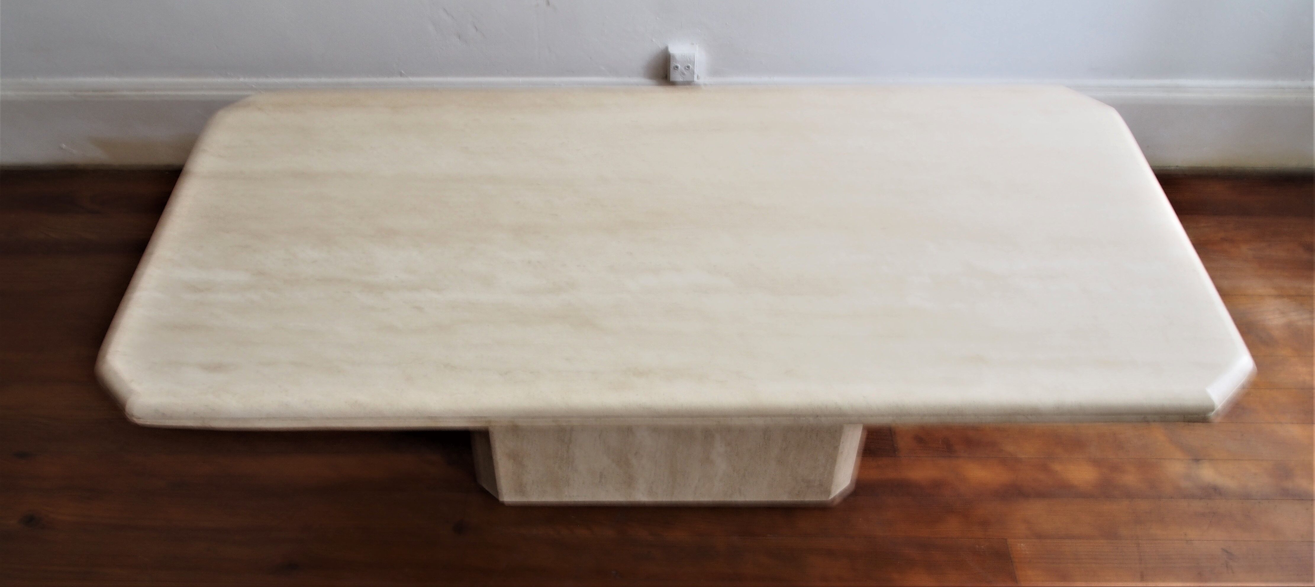 Travertine coffee table