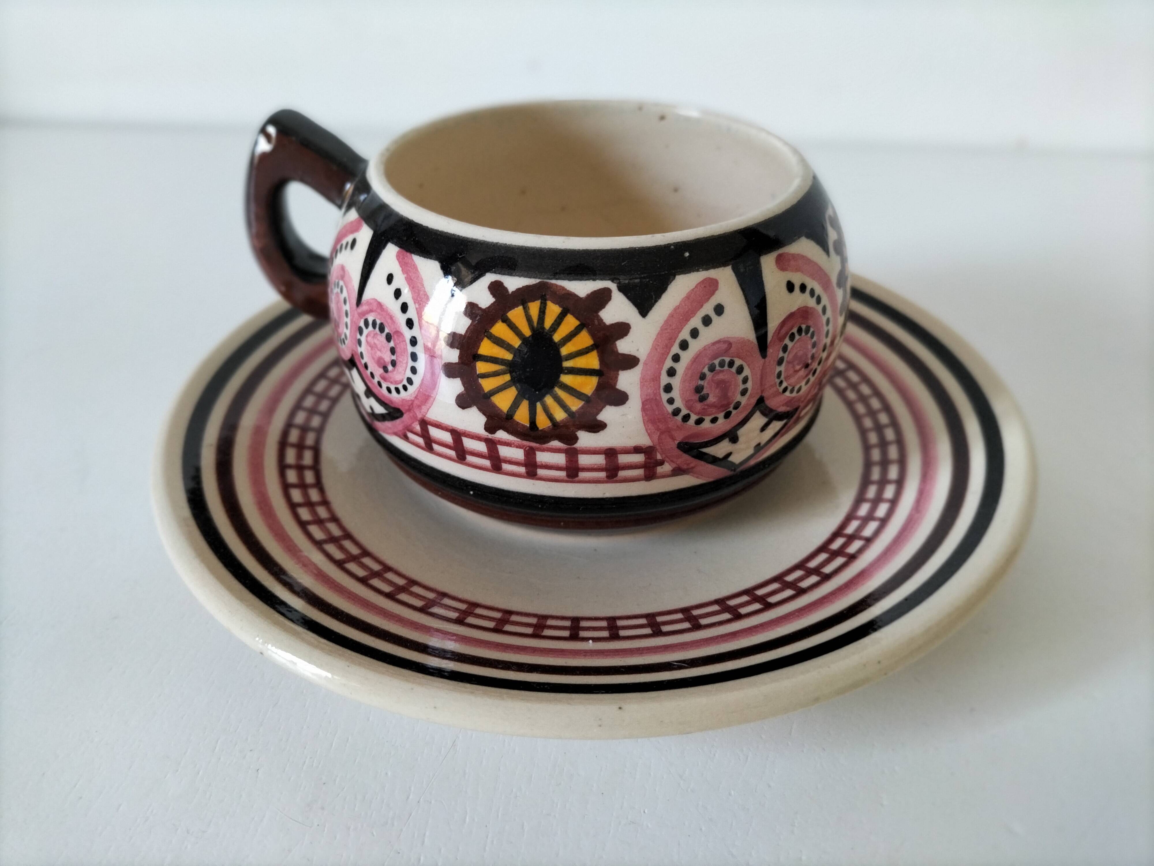 Cup and saucer Paul Fouillen – Quimper – 1950s