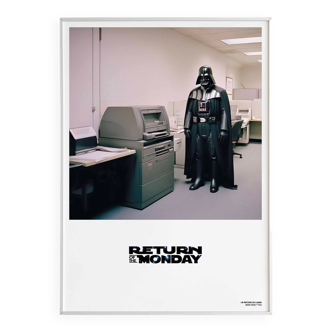 Parodic 50x70cm Star wars poster generated by AI, composed by the gallery.