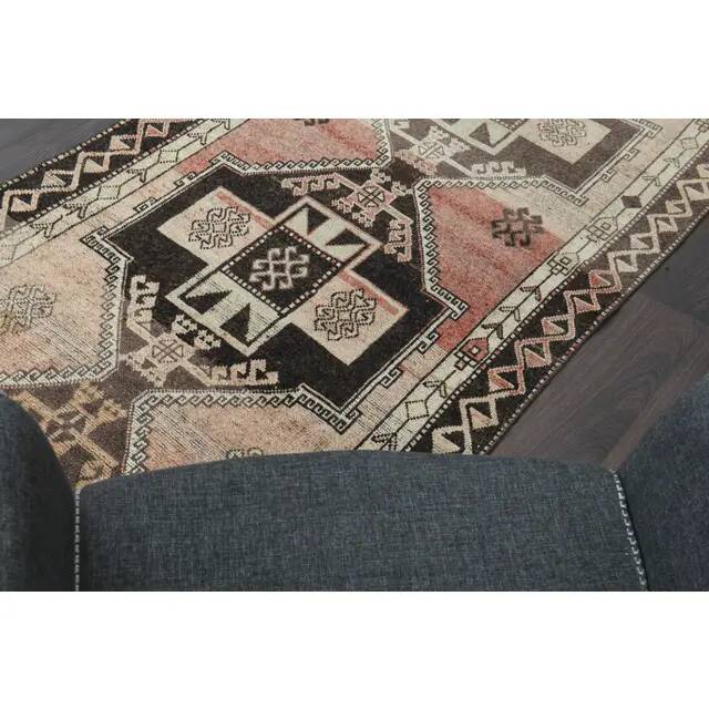 1970s Turkish Oushak Handmade Wool Cotton Orange Runner Rug 117x391