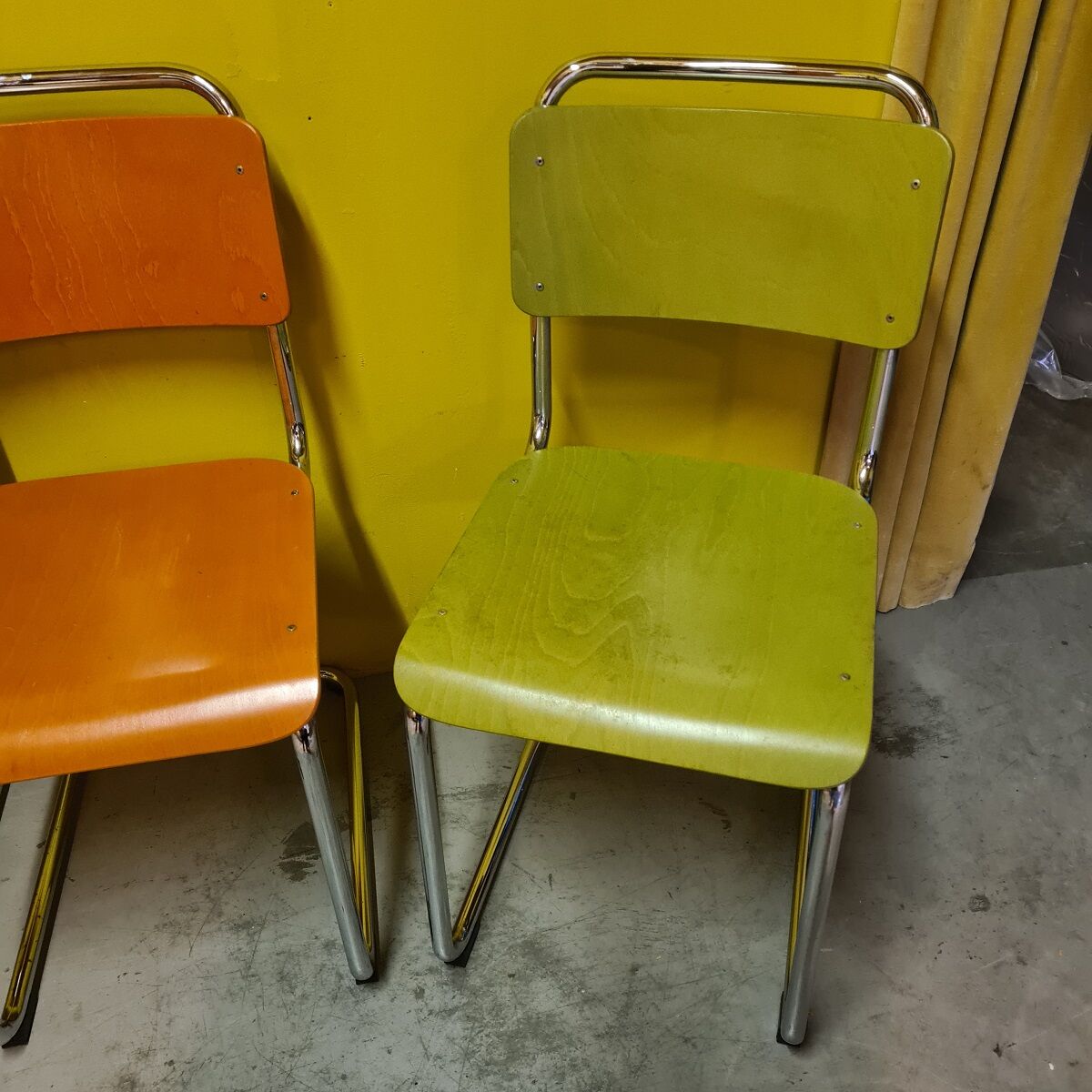 4 Dutch Design Chairs by Gispen Model 101.