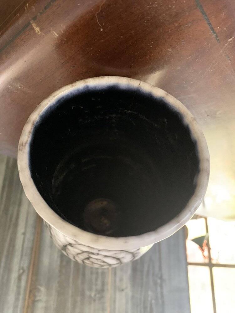 Mid-century modern vase in black ceramic and clay - Hódmezővásárhely, 1960s