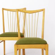 Pair of Vintage 1950s Mid-Century Modern Chairs – Solid Beech Wood & Fresh