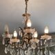 5-light bronze chandelier with glass tassels