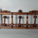 Old wooden wall coat rack turned bamboo style Good condition SB907
