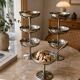 Set of ice cream or dessert bowls in stainless steel.