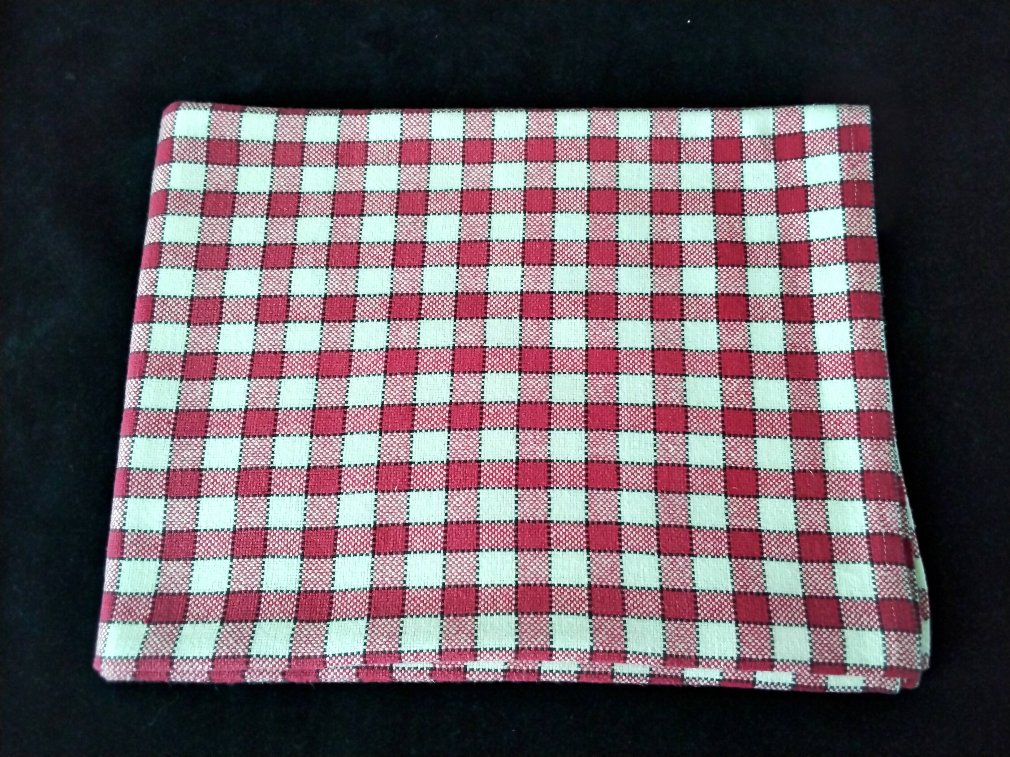 Vintage cotton bistro tablecloth 1.14 x 1.45 m
