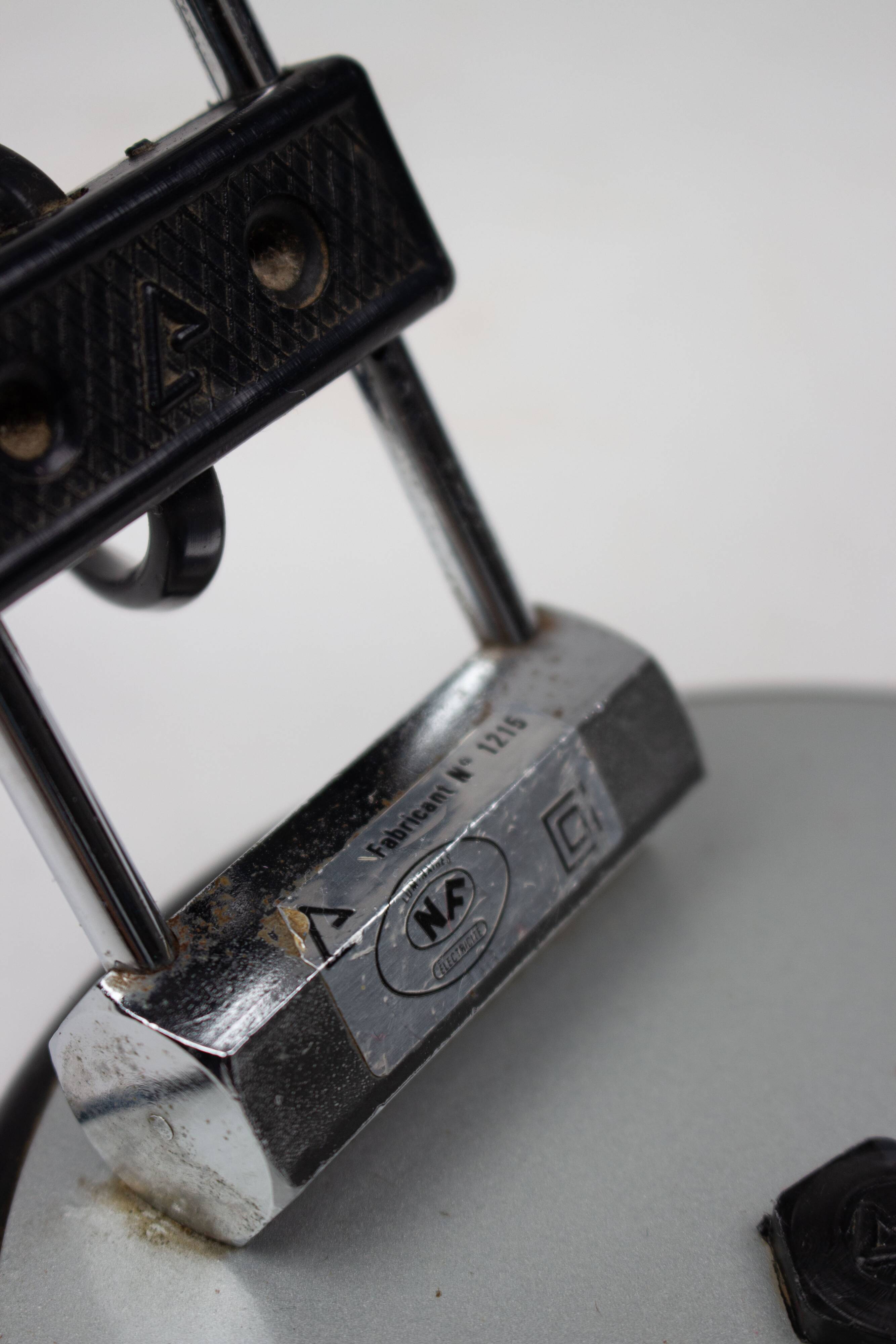 Vintage industrial chrome Aluminor lamp