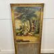 19th century gilded wooden trumeau with romantic scene - 69cm x 140cm