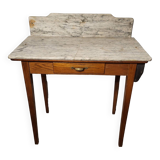 Old wooden and white marble dressing table