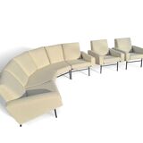 Rare panoramic sofa + 2 "G10" armchairs by Pierre Guariche Airborne edition
