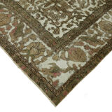 Handmade Turkish Unique 1980s 284 cm x 383 cm Beige Wool Carpet