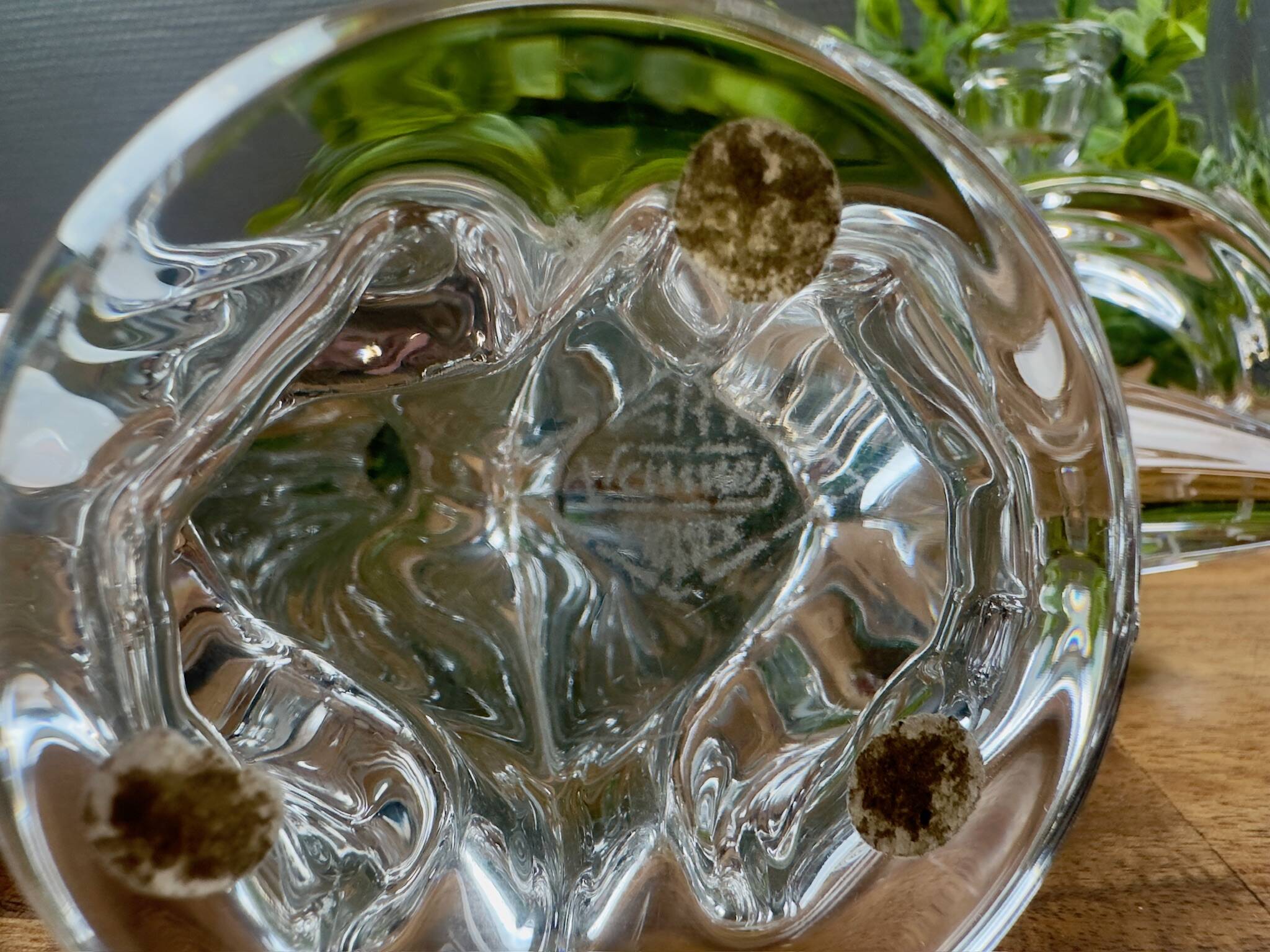 Pair of vintage Art Deco glass candlesticks