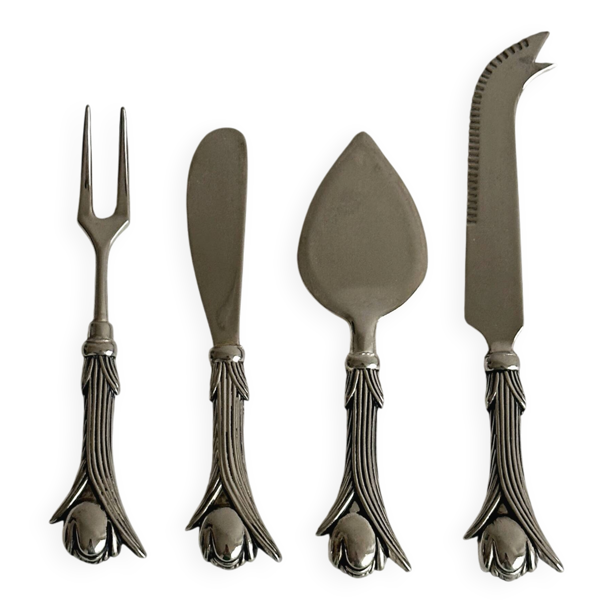 silver-plated cutlery with tulip design