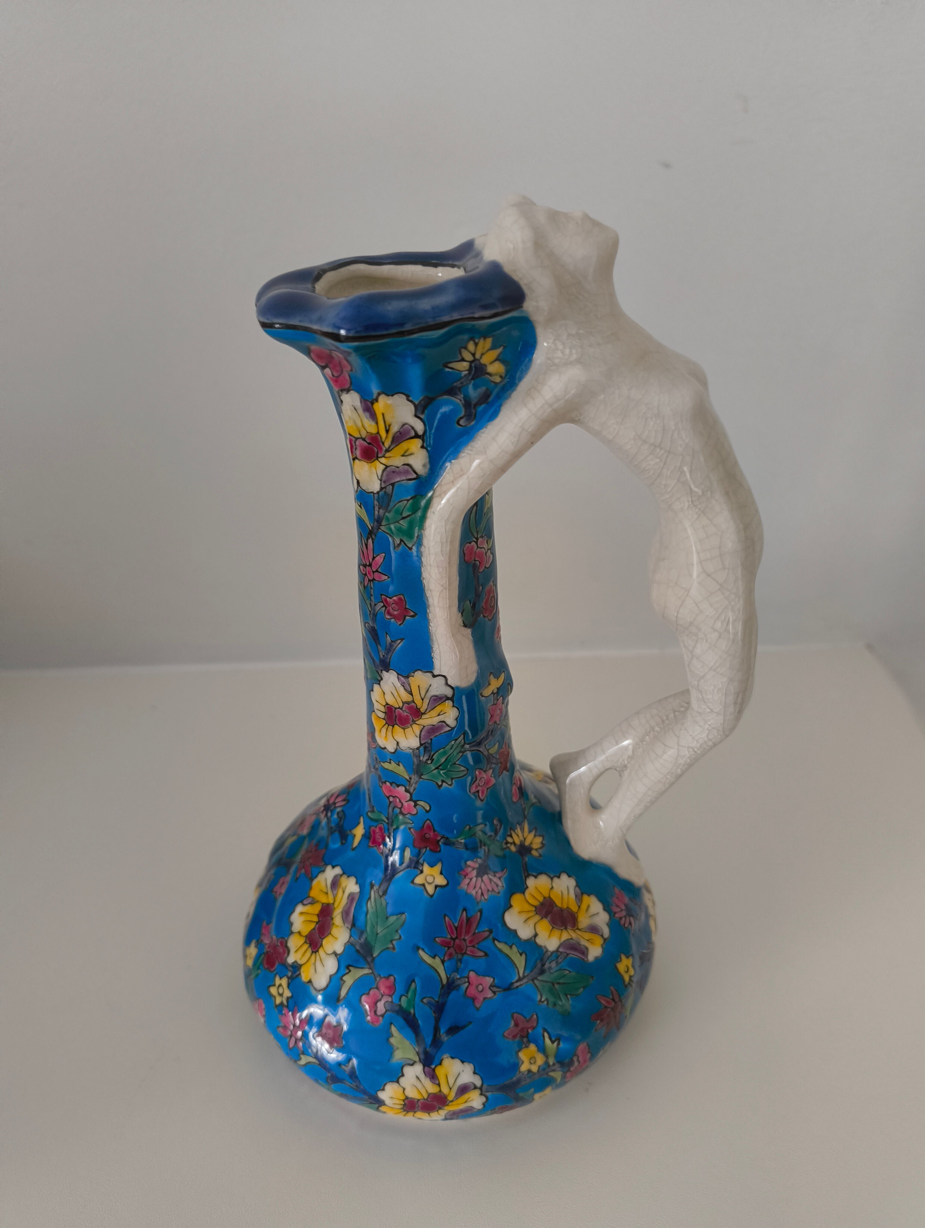 Pichet Art Déco belge signé Émaux de La Louvière